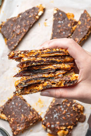 Snickers Date Bark, gluten-free