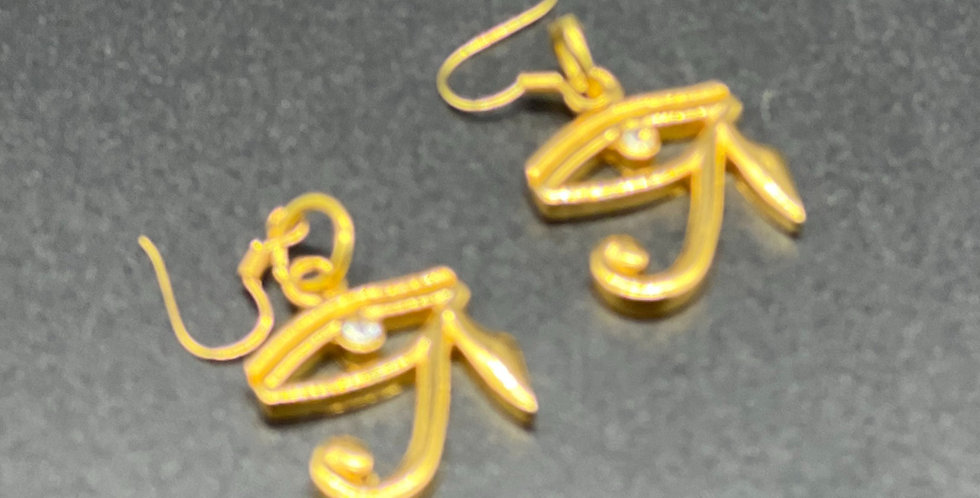 Eye Gold Costume Earrings
