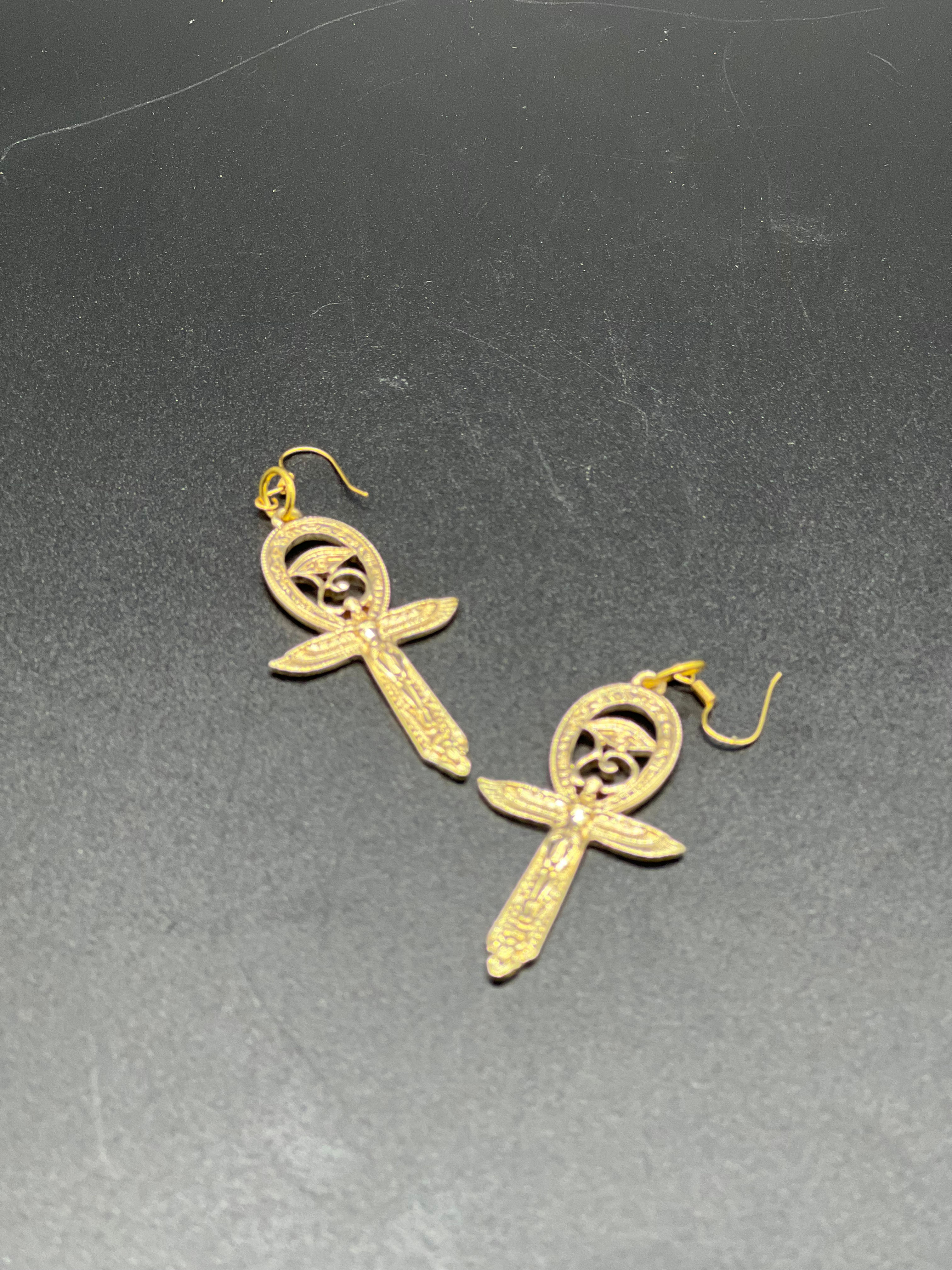 Ankh/Eye Gold Earrings Costume