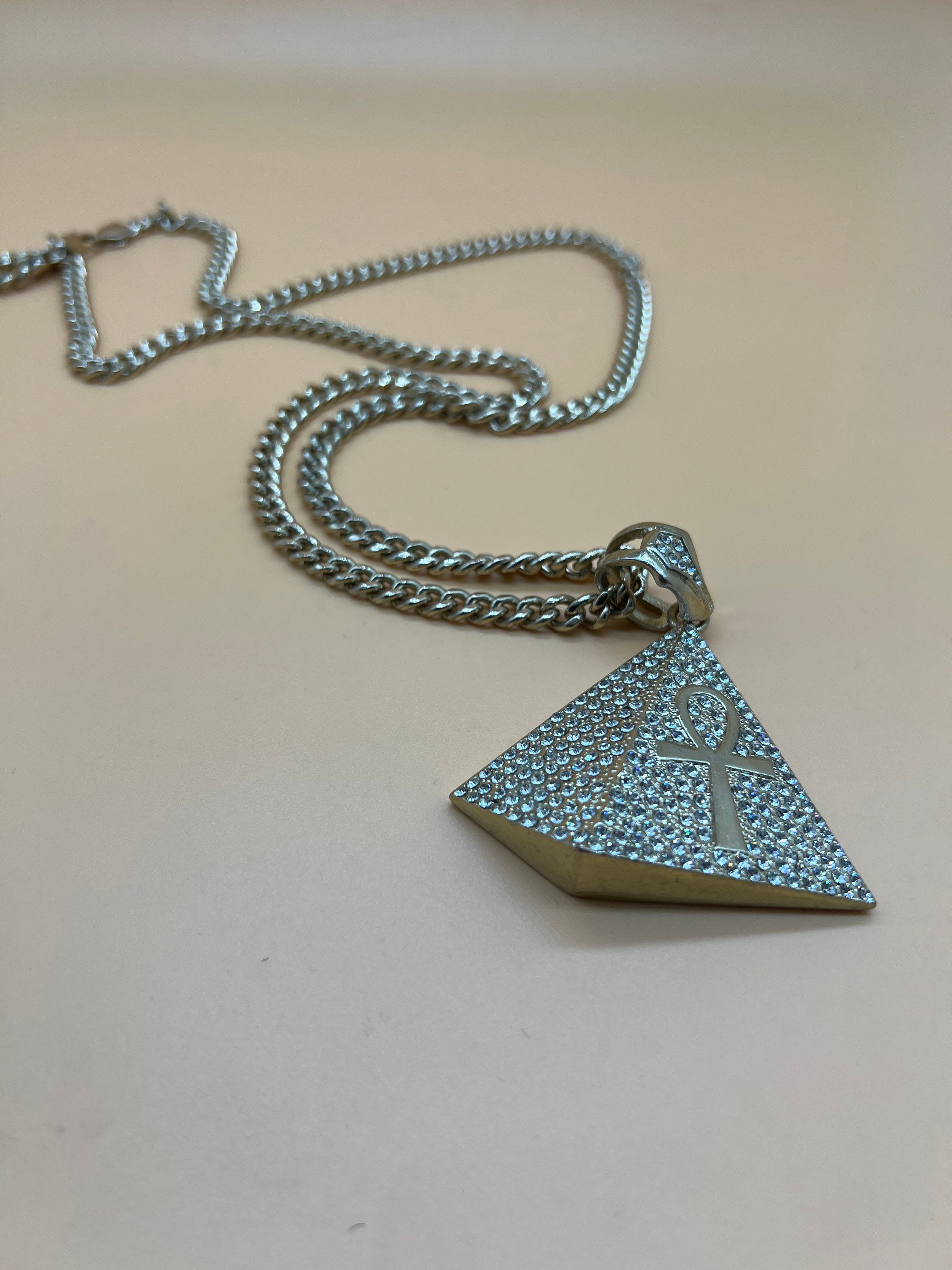 Pyramid/Ankh pendant necklace stainless steel
