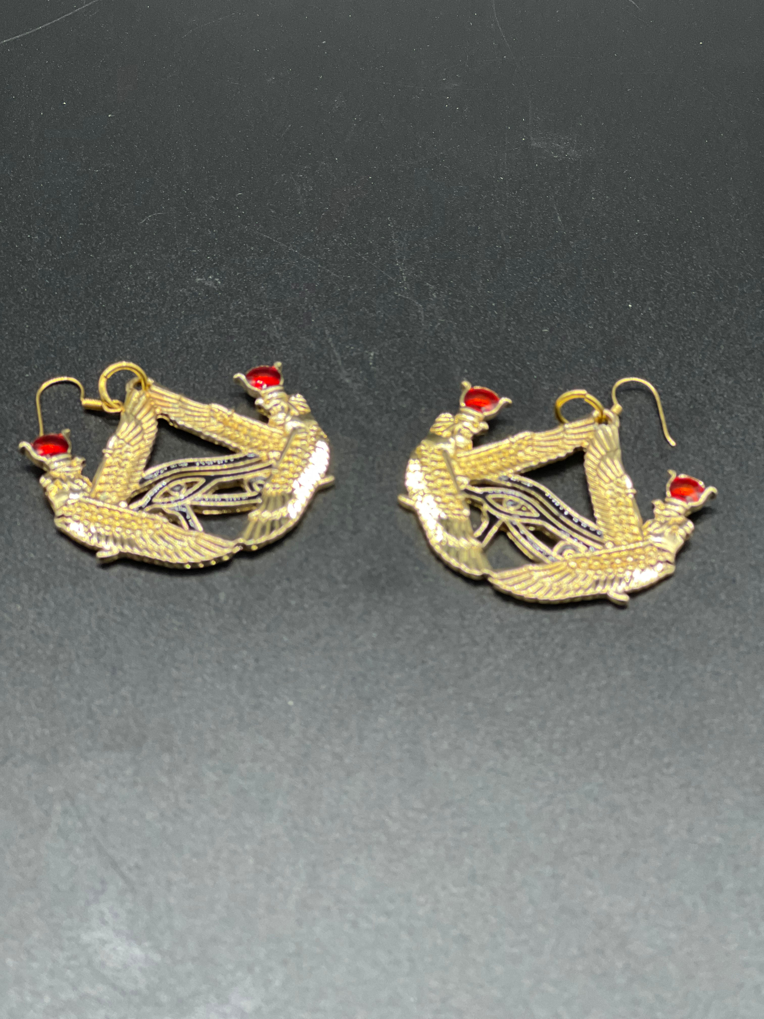 Falcon/Eye Gold Costume Earrings