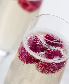 Champagne with Raspberries