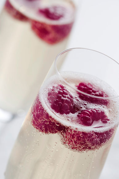 Champagne with Raspberries