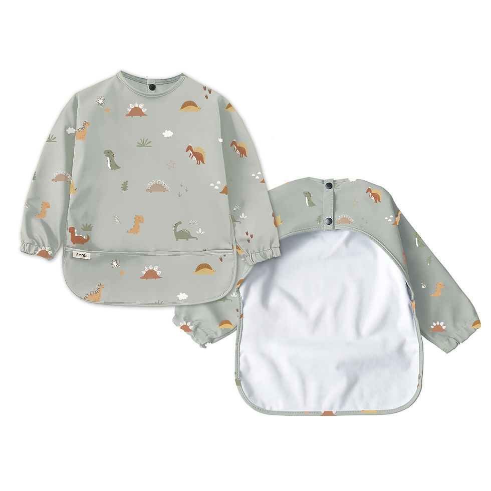 Sterntaler Ärmellätzchen Bavoir à Manches Emmilius Bleu/Vert - Bavoir Bébé Avec Manches 100% Coton