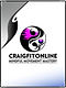 Craigfitonline logo, Mindful Movement Mastery, with black and magenta yin-yang symbol.