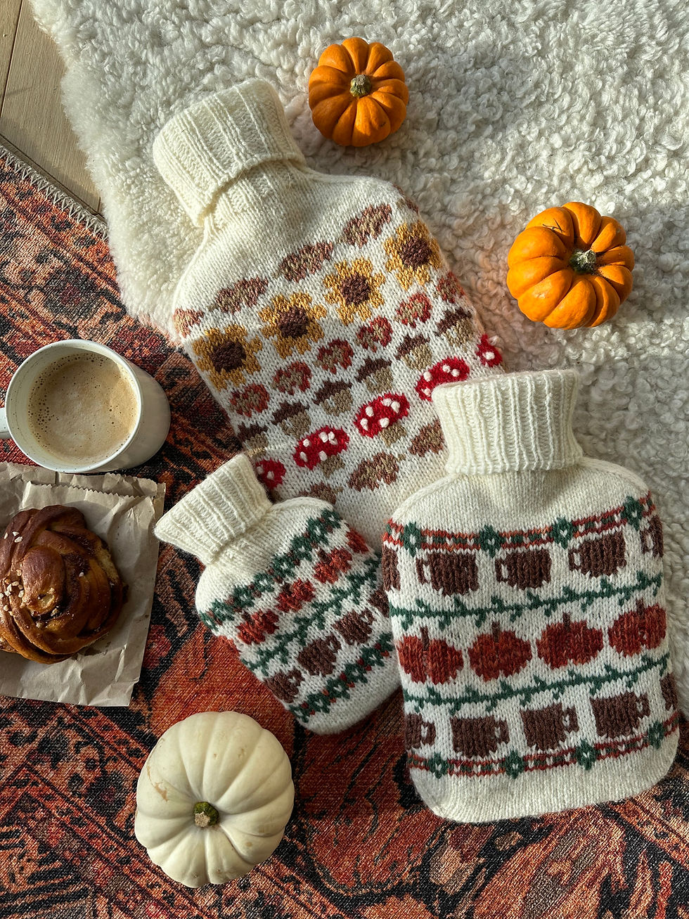 Thumbnail: Pumpkin Spice Hot Water Bottle Cover | Pattern