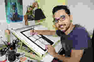 Professor Rodrigo Otäguro, Curso de História em Quadrinhos. Aulas de Desenho. Curso de Desenho em Indaiatuba.