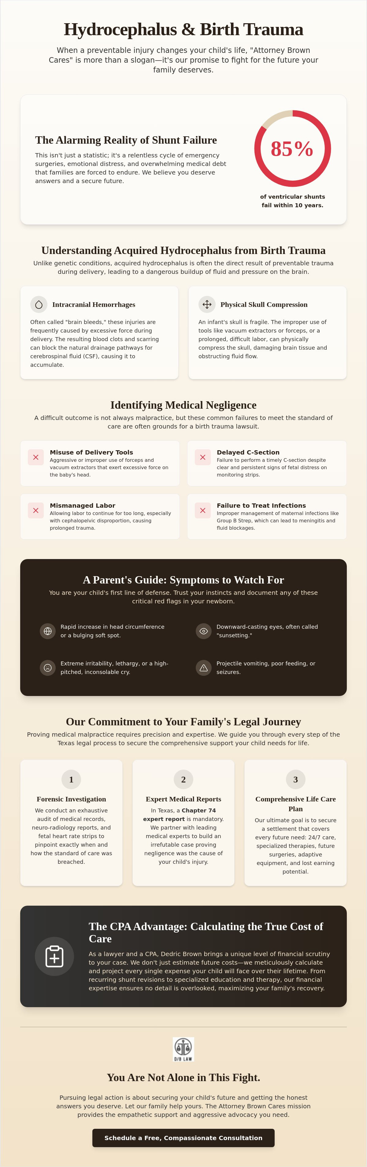 Hydrocephalus caused by birth trauma lawsuit