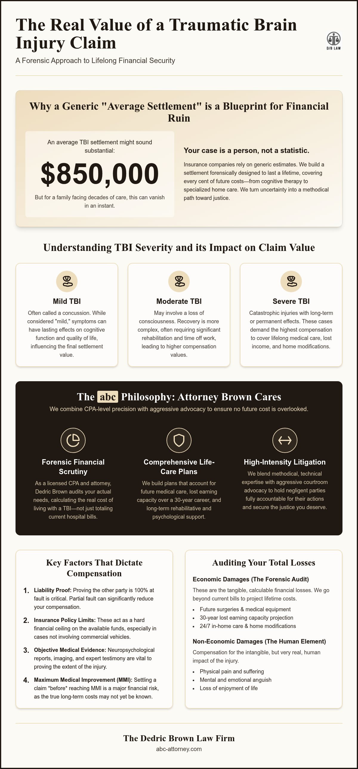 Average settlement for traumatic brain injury