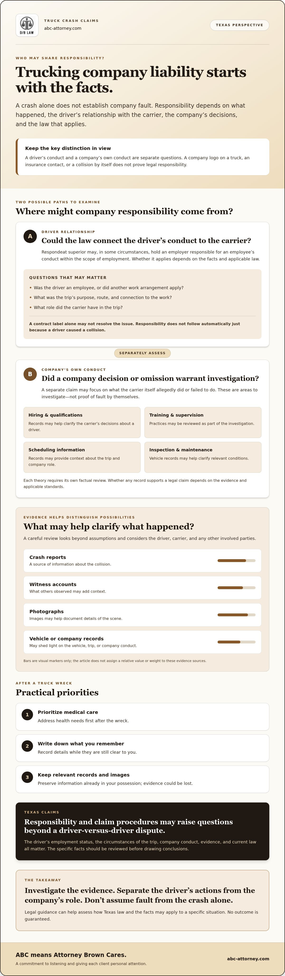 Trucking company liability for accidents