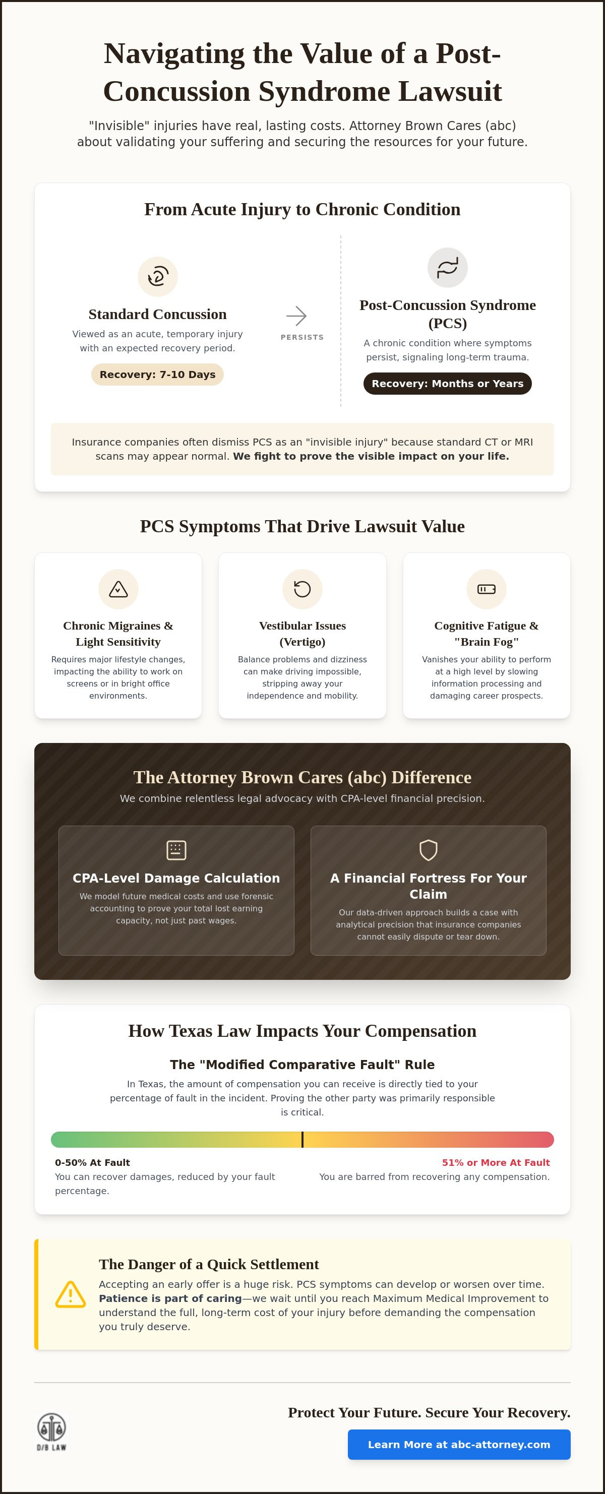 Post-concussion syndrome lawsuit value