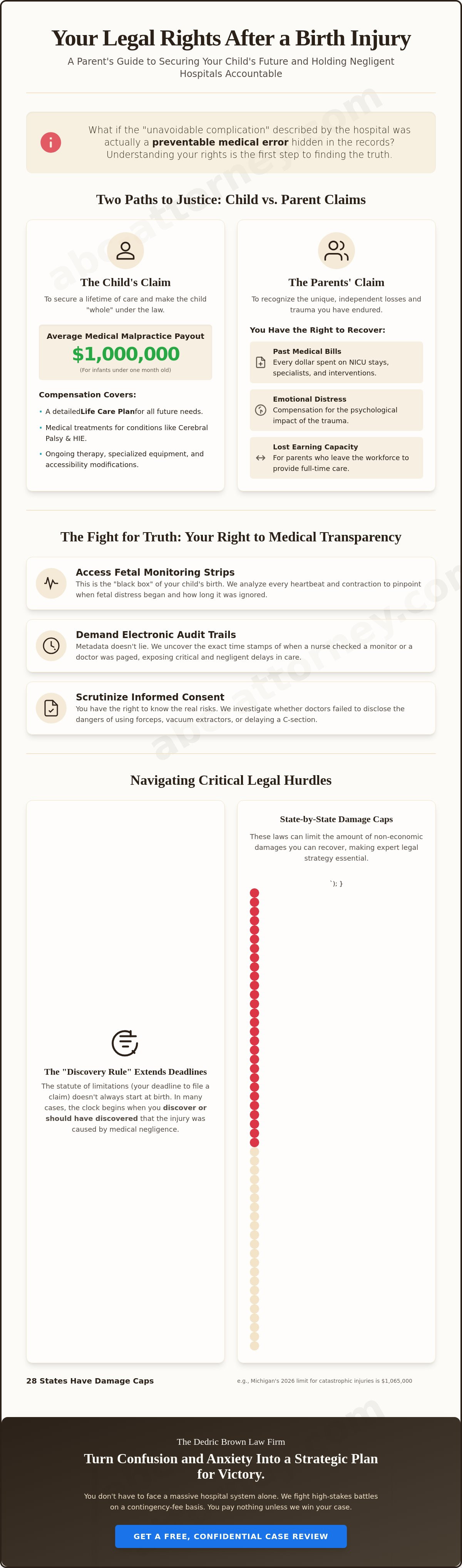 Legal rights for parents of a child with a birth injury