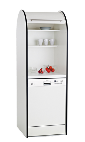 Küche im Schrank, Appartement Küche, moderne Küche, Miniküche, Single Küche,  Küche mit Rollo, pro-art Küchen Beistellschrank