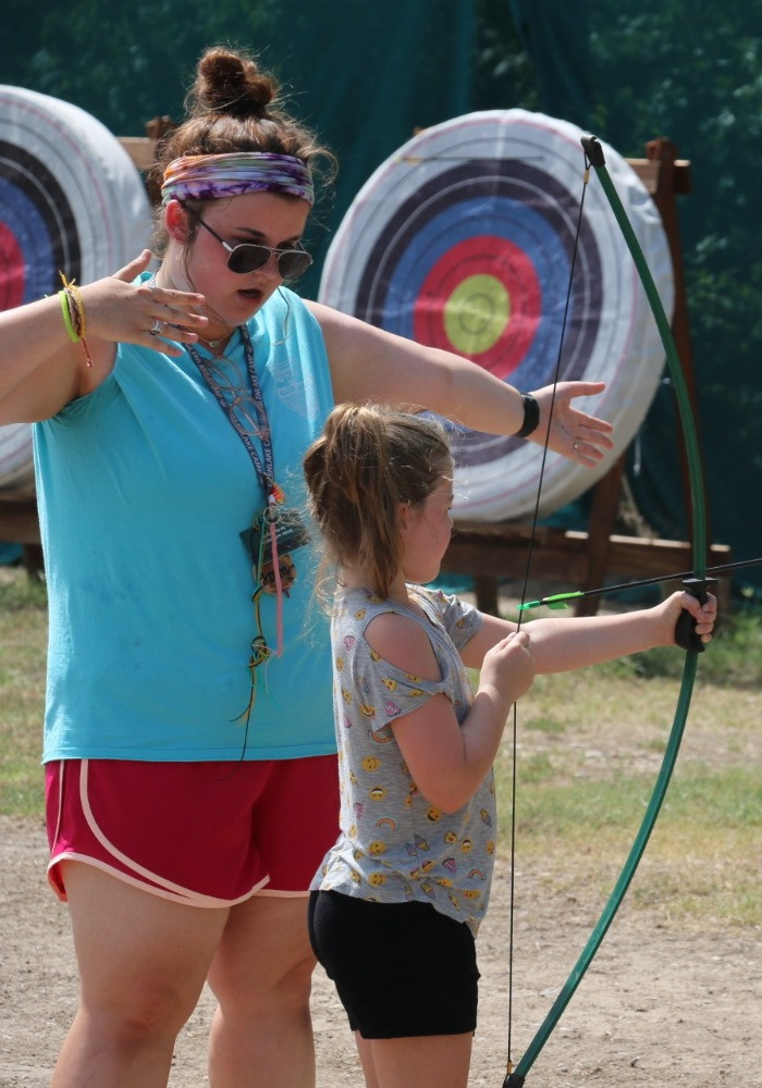 Archery Instruction at Summer Camp