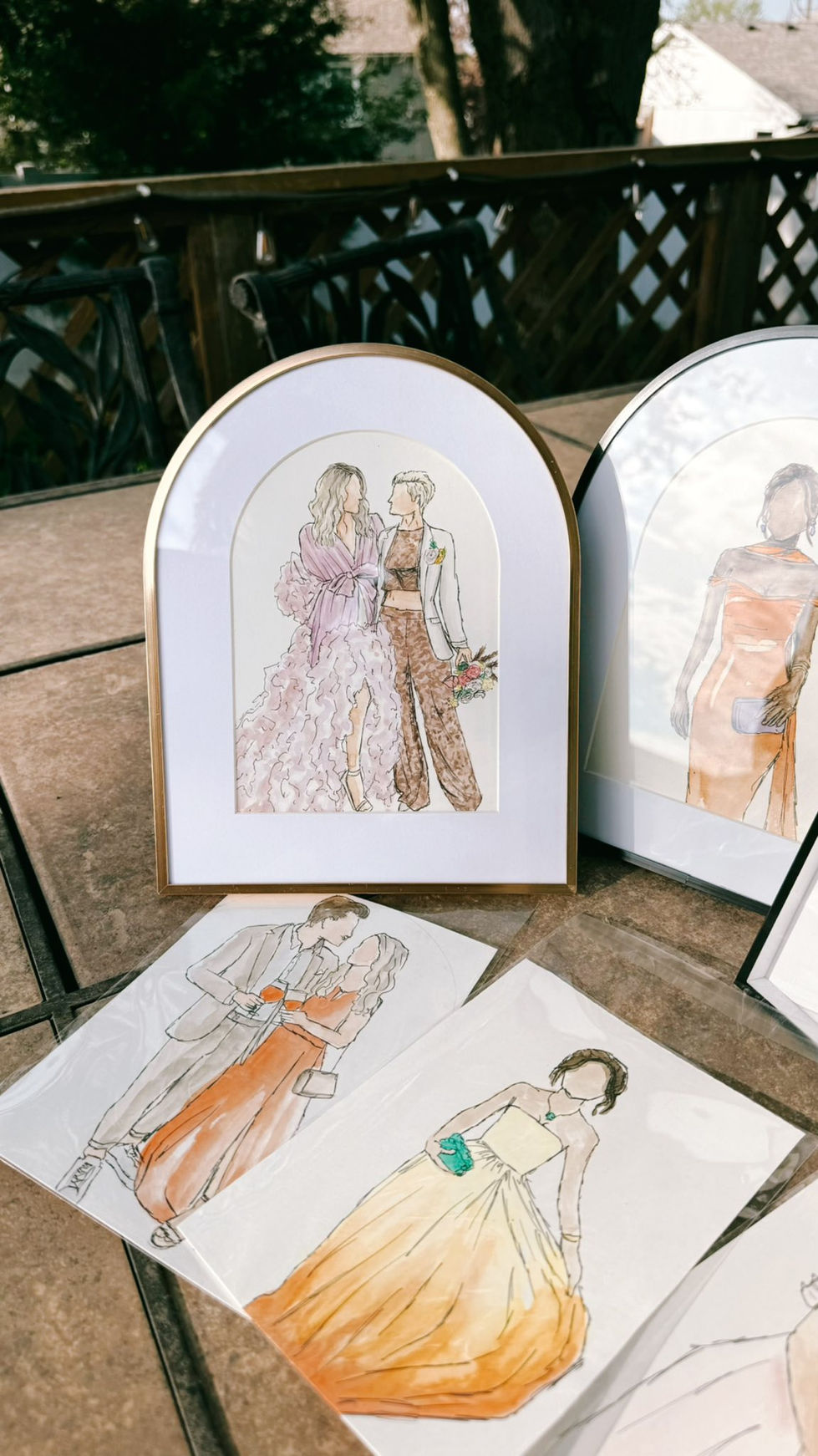 Wedding guest illustration! 5"x7" ink and watercolor on paper.