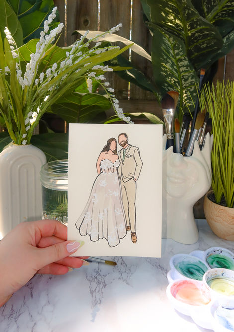 Wedding couple illustration.