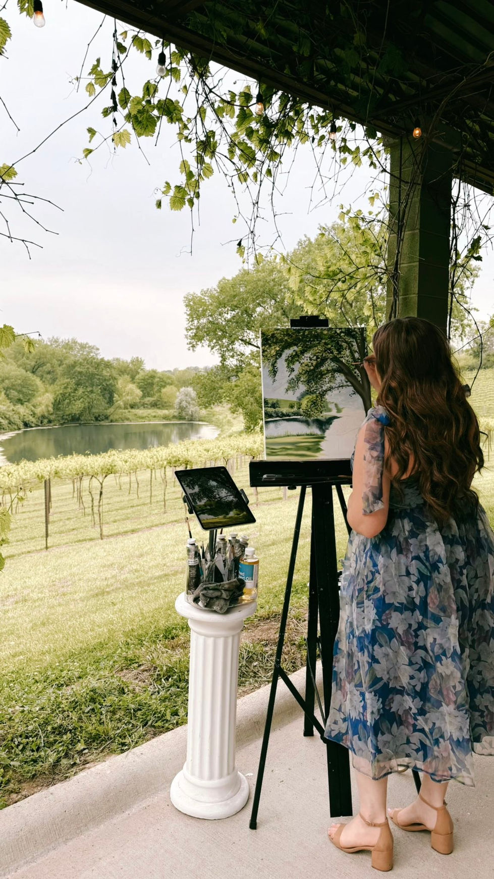 Working on a 16x20 wedding oil painting.