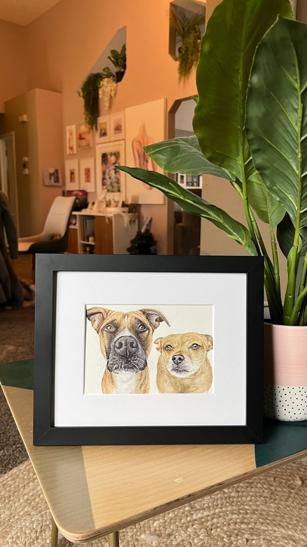 5"x7" watercolor dog painting on paper.