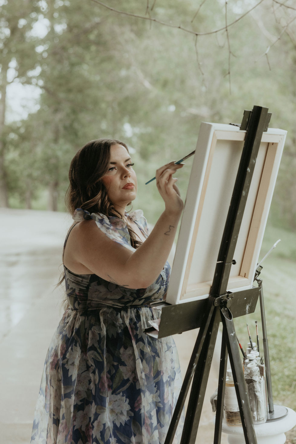 Working on a 16x20 wedding oil painting.
