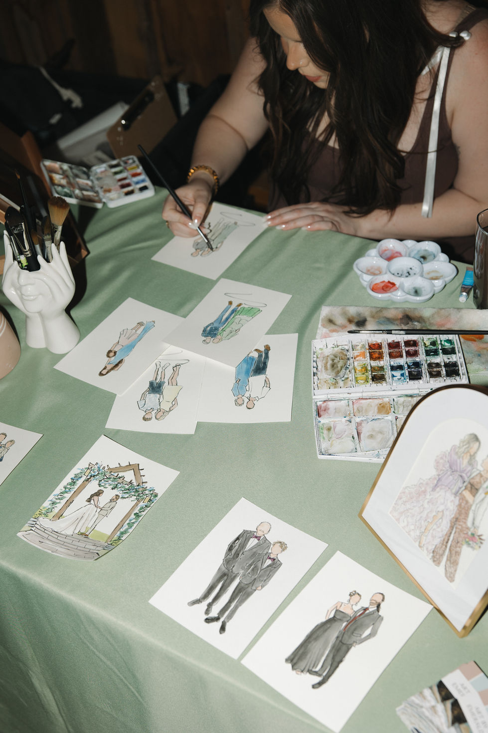Working on wedding guest illustrations