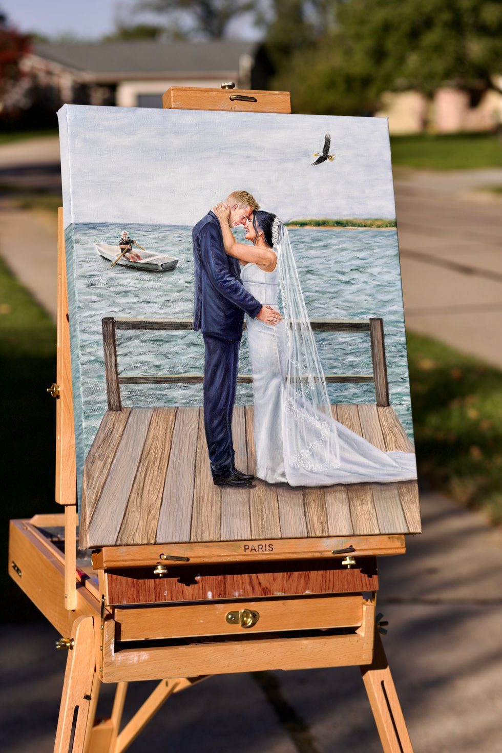 16x20 oil wedding painting on canvas.