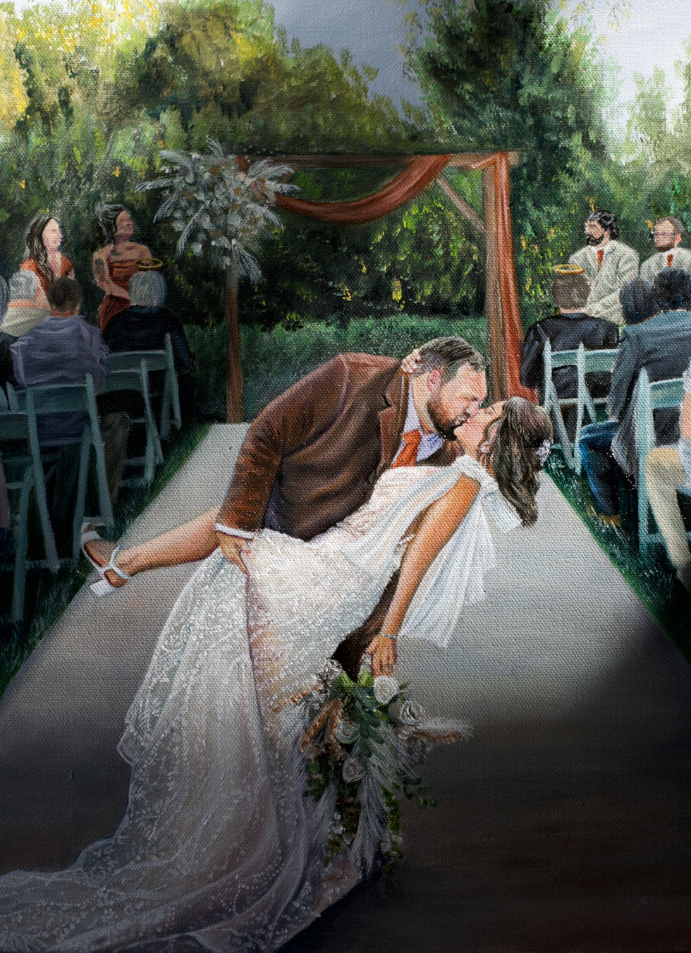 16x20 oil wedding painting on canvas.