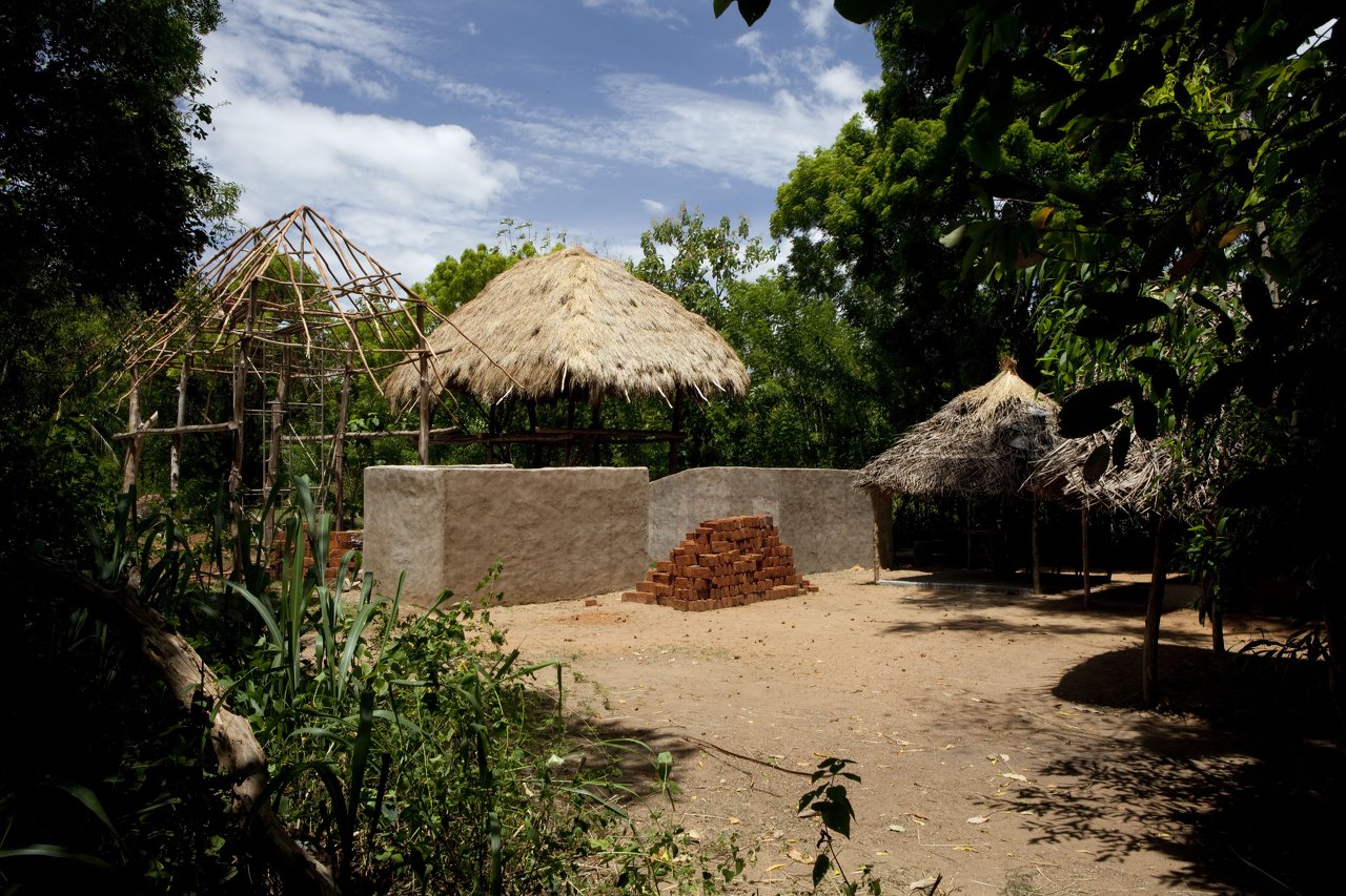The bathrooms under construction