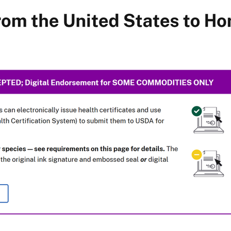 Starting in 2026: U.S. → Hong Kong Dog & Cat Health Certificates (Continental U.S. Form) Can Be Digitally Signed and Digitally Endorsed—Owners Can Download and Print Directly from VEHCS