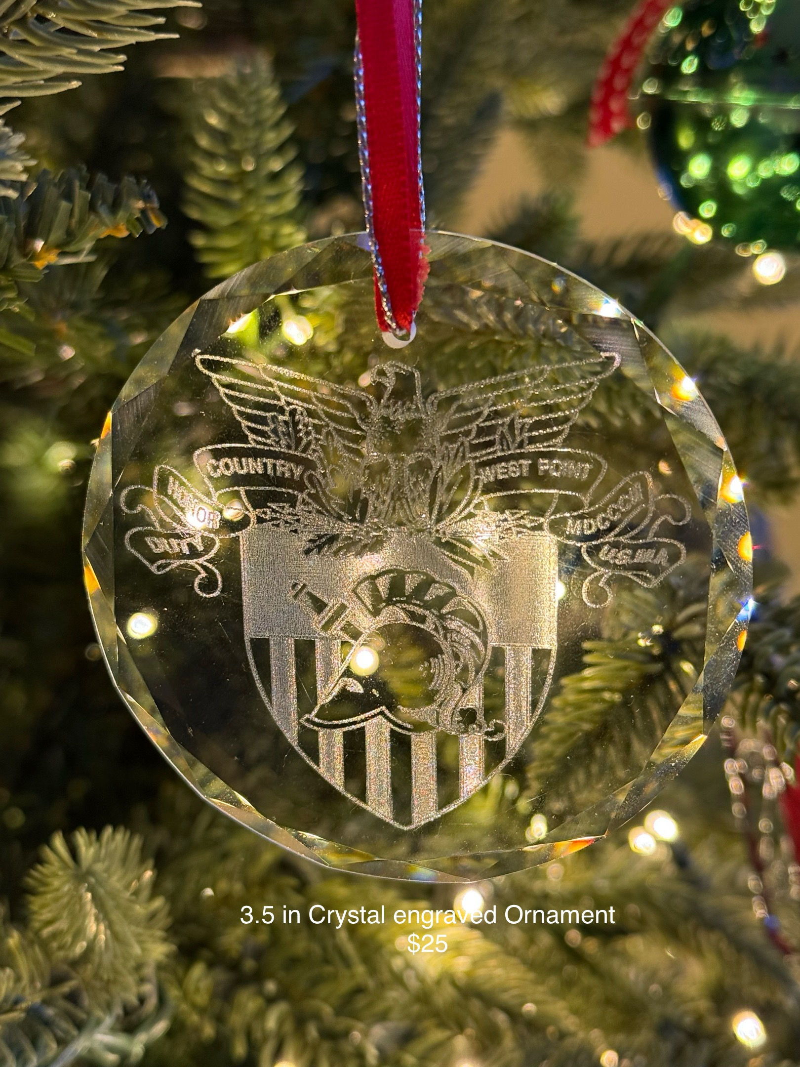 West Point Crystal Ornament