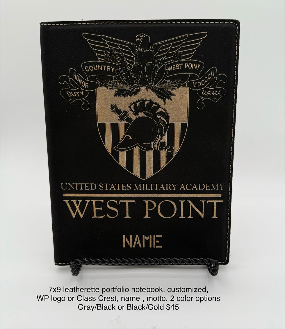 Thumbnail: Engraved West Point Leatherette portfolio notebooks