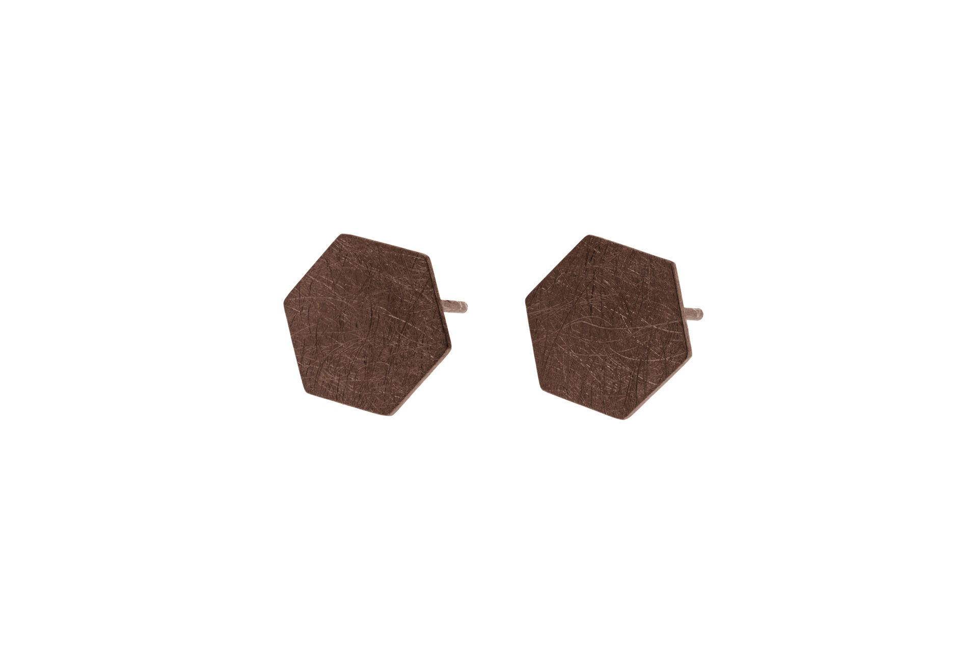 Deco Echo Anna Krol Hexigon Earrings - Oxidised Silver