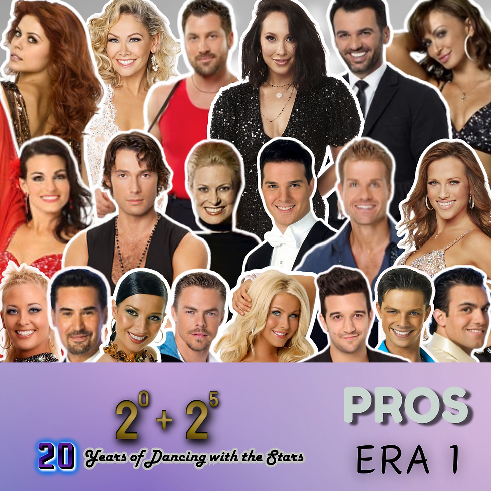 Dancing with the Stars Pros (Era 1): Anna Trebunskaya, Kym Johnson, Maksim Chmerkovskiy, Cheryl Burke, Tony Dovolani, Karina Smirnoff, Ashly DelGrosso, Alec Mazo, Charlotte Jørgensen, Jonathan Roberts, Louis van Amstel, Edyta Śliwińska, Andrea Hale, Nick Kosovich, Elena Grinenko, Derek Hough, Julianne Hough, Mark Ballas, Brian Fortuna, Jesse DeSoto