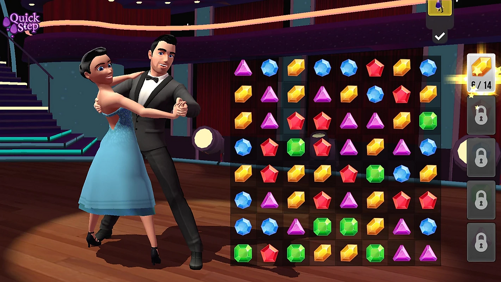 A gameplay screenshot of the Dancing with the Stars gaming app released in 2017