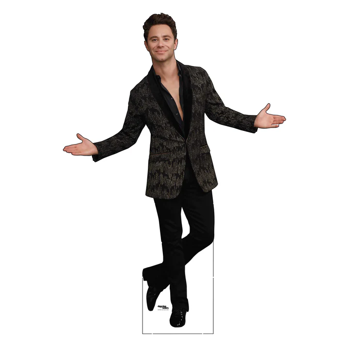 A cardboard cutout of Sasha Farber