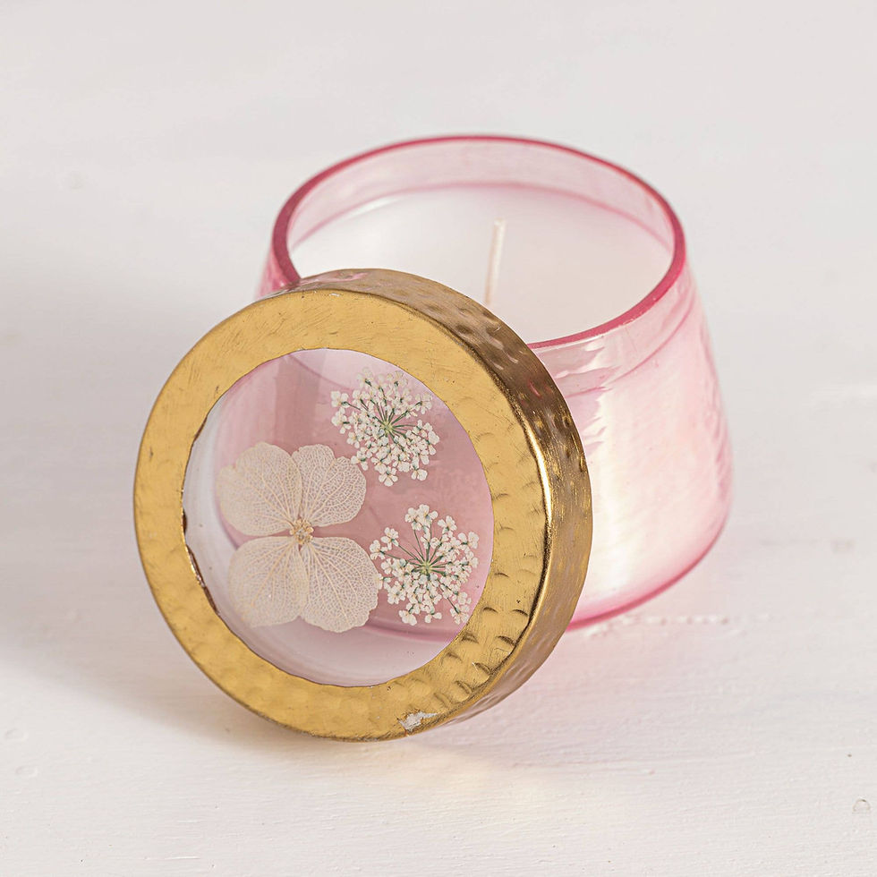 Pressed Floral Candle Blushing Rosewood