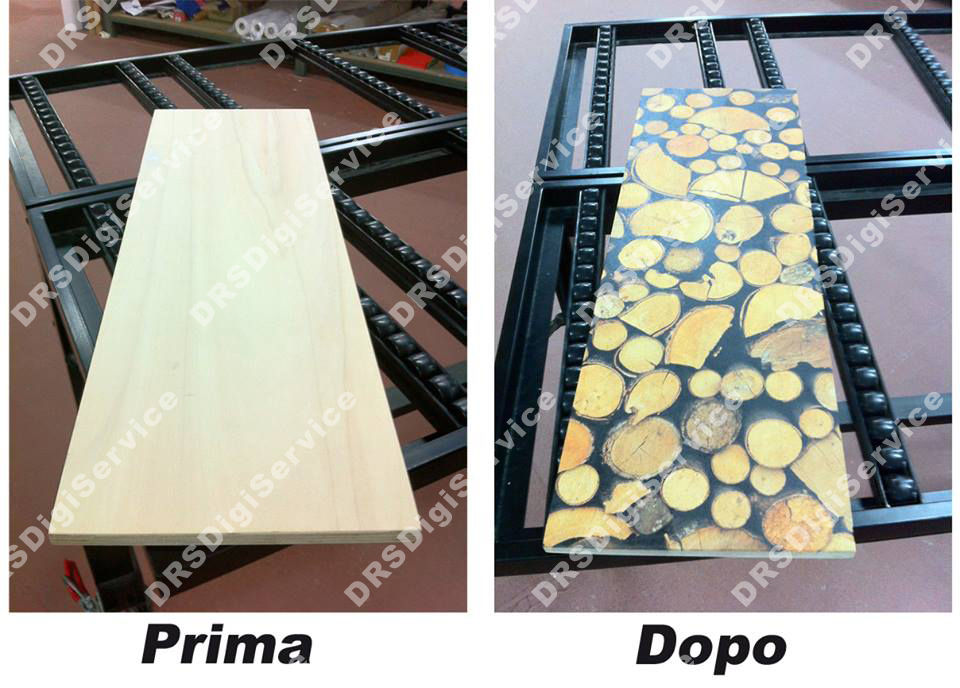 stampa su tavola di legno