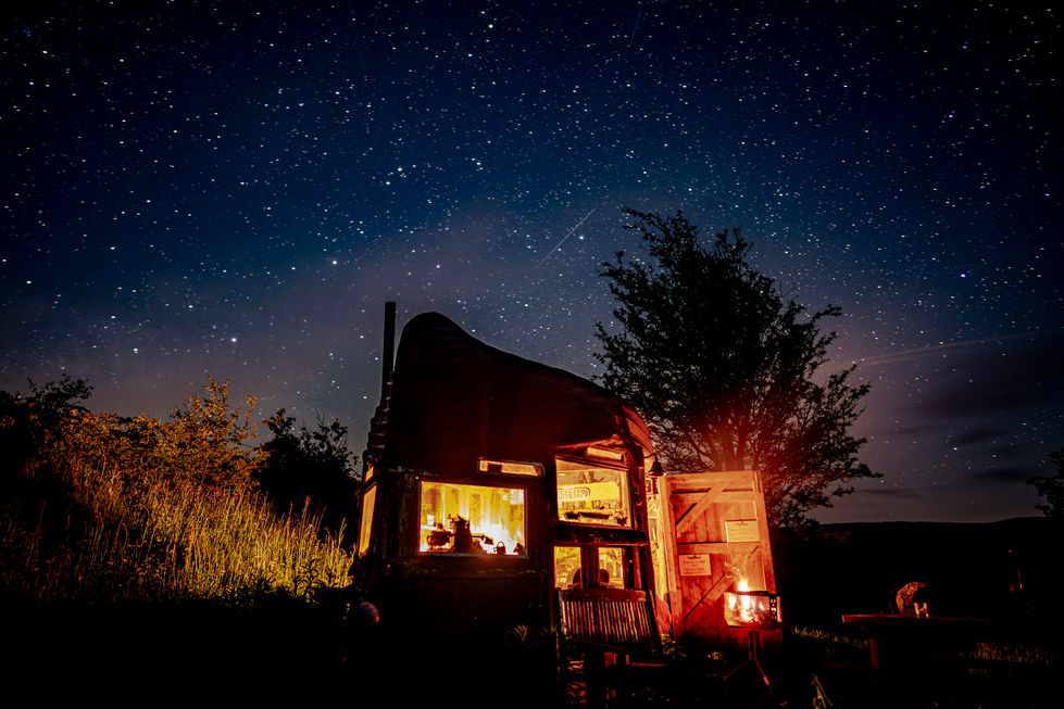 Boat Hut Under Milky Way Night Sk