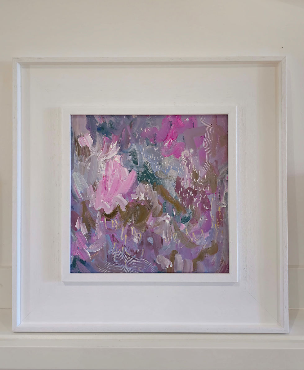 S P R I N G - R A I N original acrylic framed painting