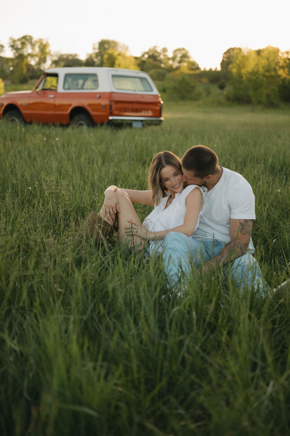 vintage truck engagement photos