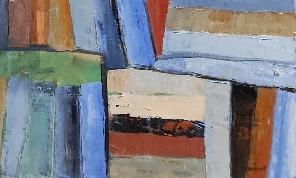 Miniature : Extrait de "Books patchwork" bibliotheque abstraite et colorée par Sophie Dumont
