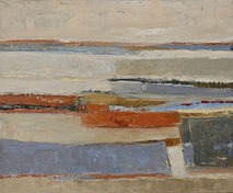 "Lacis" est une œuvre à l’huile sur toile où la fluidité de l’abstraction rencontre l’ordre des formes géométriques. Mesurant 30x40 cm, ce tableau explore l’interconnexion des éléments à travers un réseau de lignes et de couleurs qui se croisent et s'entrelacent pour créer un motif captivant.

Les teintes subtiles de bleu, beige, et gris se mêlent harmonieusement, tandis que des touches plus vives de rouge et orange introduisent un contraste énergique, dynamisant la composition. Chaque section du tableau semble se répondre, tissée dans un réseau complexe mais fluide qui évoque la beauté des structures naturelles ou architecturales.

La texture est un élément clé de l'œuvre, avec des couches de peinture épaisses et des coups de pinceau visibles qui apportent une dimension tactile et ajoutent de la profondeur au tableau. Ce jeu entre les formes nettes et les transitions douces entre les couleurs confère à "Lacis" une qualité presque organique, invitant le spectateur à se perdre dans les détails de l'œuvre tout en en appréciant l’harmonie globale.

À la fois structurée et libre, cette œuvre fait appel à l’imagination du spectateur, l’invitant à interpréter l’entrelacement des formes comme une métaphore des relations complexes et des systèmes d’interconnexion.
