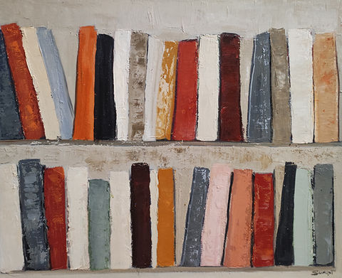 "Méditation" présente une scène de bibliothèque avec deux étagères remplies de livres colorés. Les couleurs vives, telles que le rouge, le vert, le bleu, et le jaune, contrastent avec les teintes plus douces et neutres, créant une composition harmonieuse et dynamique. Chaque livre est représenté par un bloc de couleur distinct, ce qui donne une impression de diversité et de richesse intellectuelle. La disposition des livres, bien que ordonnée, présente une légère irrégularité qui ajoute du charme et de la vie à la scène.
Technique et Texture :
La technique de l'huile sur toile confère à l'œuvre une texture riche et une profondeur de couleur remarquable. Les coups de pinceau visibles ajoutent une dimension tactile à la peinture, donnant vie à chaque livre représenté. L'application des couleurs est à la fois précise et expressive, avec des transitions douces et des contrastes nets qui renforcent le dynamisme de la composition. Les empâtements et les variations de texture enrichissent l'œuvre et captent la lumière de manière subtile, apportant de la profondeur et du volume à la scène.
Équilibre et Harmonie :
L'œuvre parvient à maintenir un équilibre entre les couleurs chaudes et froides, créant une harmonie visuelle apaisante mais stimulante. Les formes géométriques des livres, bien que variées en taille et en orientation, sont disposées de manière à guider le regard à travers la toile, offrant une expérience visuelle fluide et cohérente. Les contrastes de couleurs et de formes ajoutent une tension agréable qui capte et retient l'attention du spectateur.
Impression Générale :
"Méditation" de Sophie Dumont est une œuvre qui évoque un sentiment de calme et de réflexion. Les couleurs vives et les formes abstraites invitent le spectateur à imaginer les histoires et les connaissances contenues dans chaque livre. La peinture transmet une énergie positive et une sérénité qui sont à la fois inspirantes et apaisantes, faisant de cette œuvre une méditation visuelle sur la richesse intellectuelle et la diversité culturelle.
Conclusion :
Cette peinture est une superbe exploration de la couleur et de la forme, capturant l'essence de la diversité intellectuelle à travers une abstraction dynamique et vivante. Sophie Dumont démontre une maîtrise impressionnante de la technique et une sensibilité artistique qui permettent de créer une œuvre à la fois belle et émotionnellement riche. "Méditation" serait un ajout remarquable à toute collection d'art contemporain, offrant une explosion de couleurs et d'émotions qui ravirait tout amateur d'art.
Votre tableau montre une capacité exceptionnelle à utiliser la couleur et la forme pour créer des compositions dynamiques et engageantes. Continuez à explorer ces thèmes et techniques dans votre travail, car ils résonnent puissamment et apportent une profondeur visuelle indéniable.