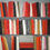 Thumbnail: "l'energie des livres", tableau d'une bibliotheque semi-abstraite rouge