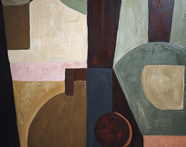 Thumbnail: profils interieurs grand tableau abstrait geometrique de Sophie Dumont