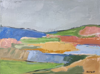 Dans cette œuvre de Sophie Dumont, l'artiste invite le spectateur à plonger dans un paysage semi-abstrait où la nature s'exprime à travers une danse de couleurs éphémères.
Les couleurs, d'une douceur pastel, créent une atmosphère empreinte de délicatesse et de tranquillité. Des teintes subtiles de rose, de vert et de jaune se mêlent harmonieusement, évoquant une scène naturelle où la lumière du jour joue sur la palette de la vie. Cependant, le tableau ne serait pas complet sans le contraste captivant du bleu outremer, injectant une intensité vibrante dans cette symphonie visuelle.
L'application au couteau crée des textures palpables, ajoutant une dimension tactile à l'œuvre. Les touches expressives du pinceau capturent l'évanescence de la nature, suggérant un moment figé dans le temps, tout en laissant place à l'imagination.
Ainsi, "Couleurs Éphémères" incarne la fusion artistique entre le réalisme et l'abstraction, offrant aux observateurs une expérience visuelle envoûtante, où la nature éphémère s'anime dans un ballet de formes et de nuances.