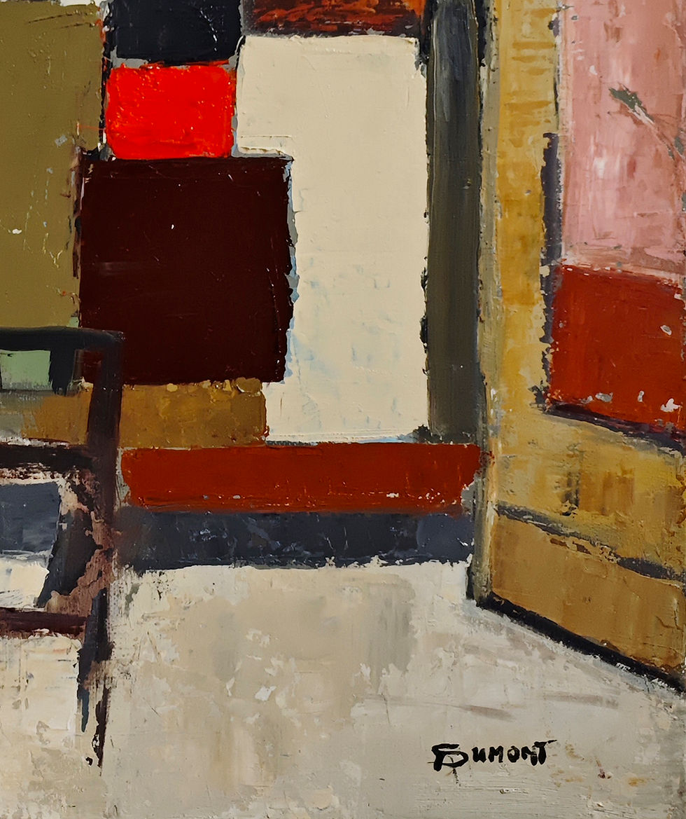 Thumbnail: Extrait de "Partition interieure" Tableau expressionniste abstrait d'un atelier d'artiste par Sophie Dumont