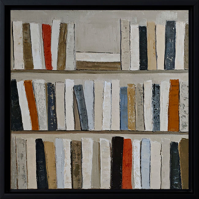 Miniature : "livre apres livre" encadré en noir,  tableau de livres dans une bibliotheque