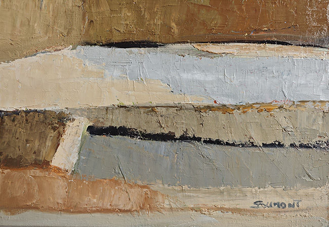 Miniature : Extrait de Temps suspendu, Tableau abstrait minimaliste d'un paysage