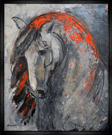 Portait d'un cheval semi abstrait 