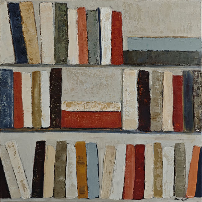 Miniature : Architecture du savoir – Peinture abstraite bibliothèque